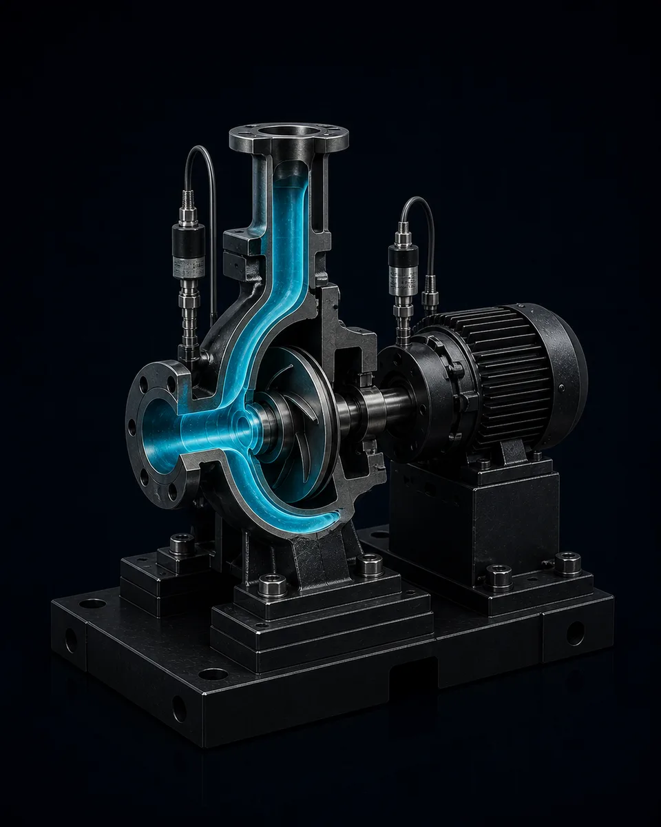 Concept illustration of an instrumented pump test system