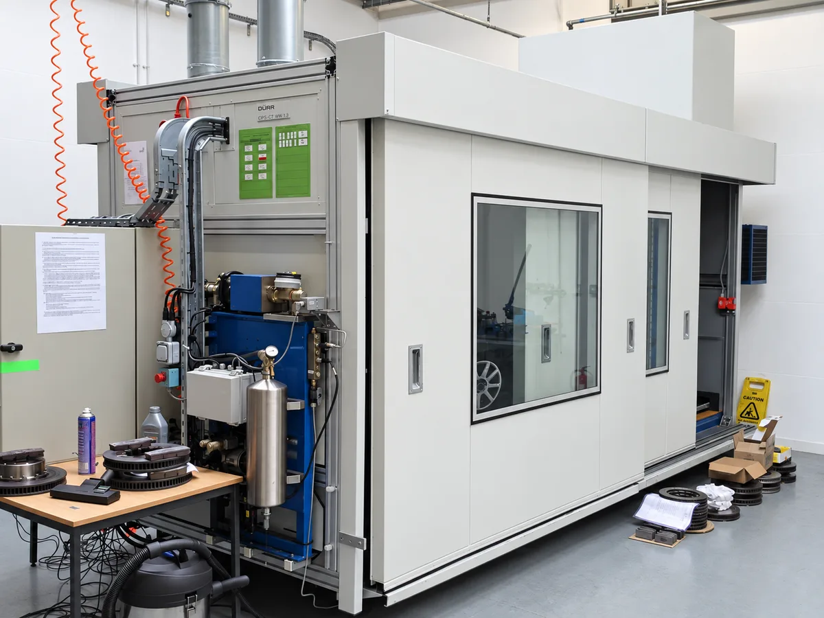 Enclosed brake test installation and supporting equipment